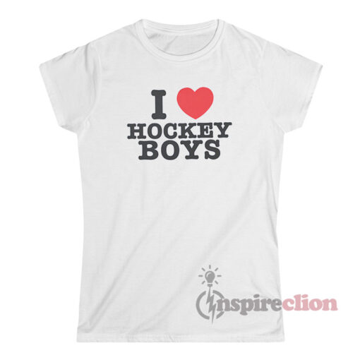 I Love Hockey Boys T-Shirt Womens