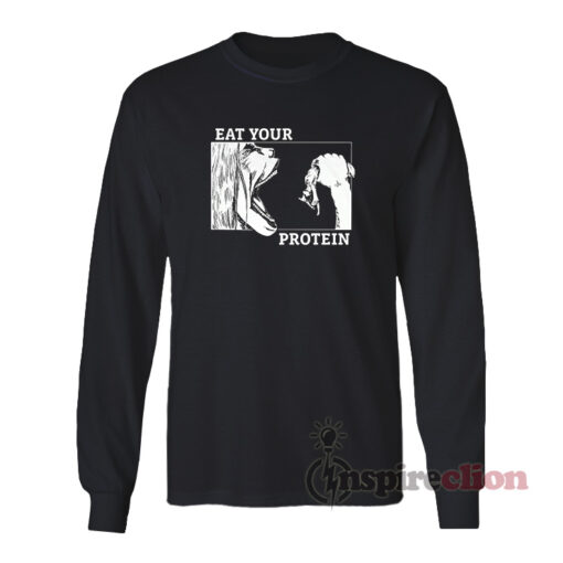 Attack On Titan Anime Gym Eat Your Protein Long Sleeves T-Shirt
