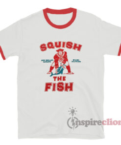 Vintage Patriots And Dolphins Squish The Fish Ringer T-Shirt