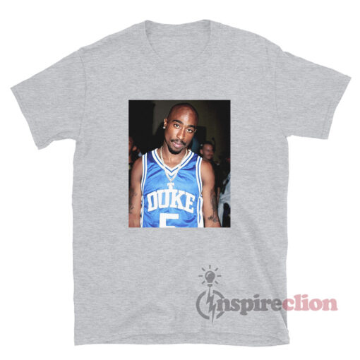 Tupac Shakur 2pac Wearing Duke Jersey T-Shirt