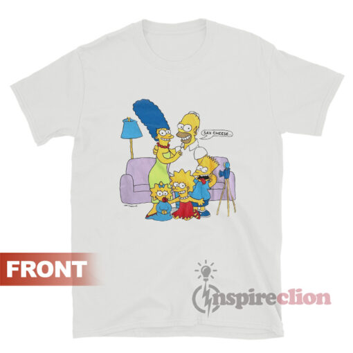 Vintage The Simpsons Family Portrait Say Cheese T-Shirt