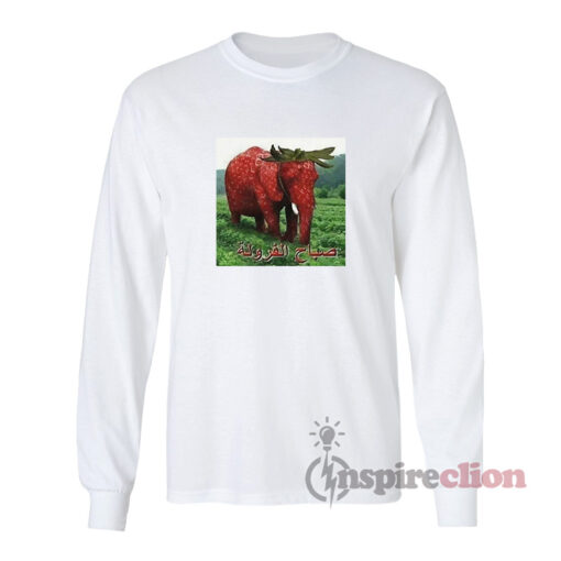 Arabic Strawberry Elephant Meme Long Sleeves T-Shirt