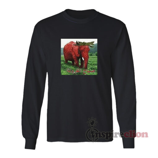 Arabic Strawberry Elephant Meme Long Sleeves T-Shirt