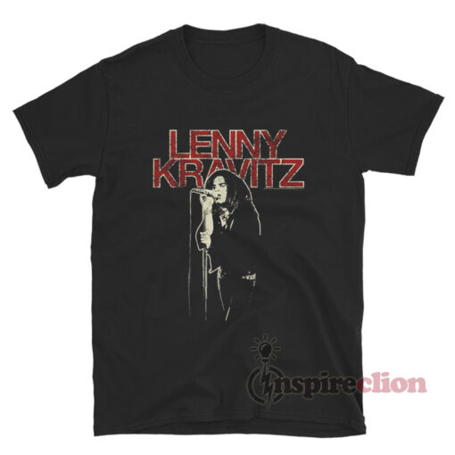 Vintage Lenny Kravitz Red Logo Mic Pose T-Shirt