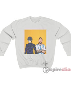 Lionel Messi x Yoichi Isagi Blue Lock Striker Sweatshirt Cheap Custom ...