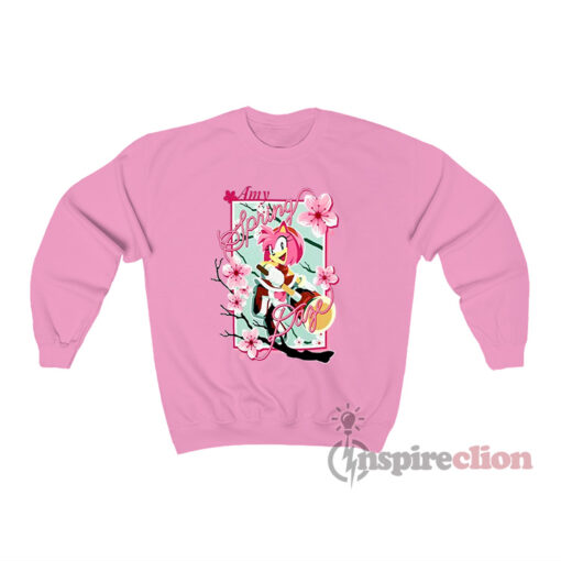 Sonic The Hedgehog Amy Sakura Boyfriend Fit Girls Sweatshirt