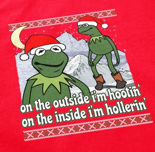 Kermit Hootin' & Hollerin' At Christmas Tacky Sweatshirt