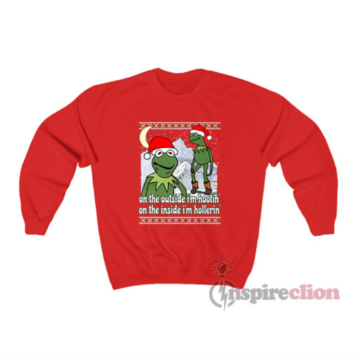 Kermit Hootin' & Hollerin' At Christmas Tacky Sweatshirt