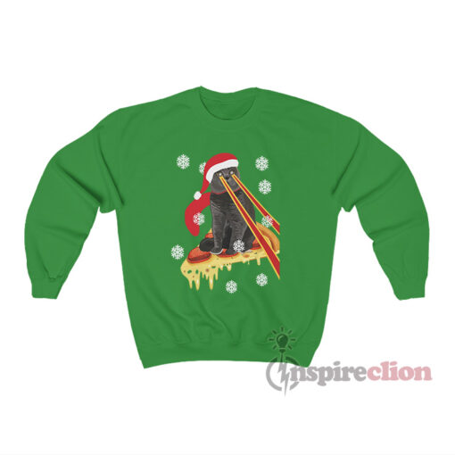 The Guardians Of The Galaxy Drax Pizza Cat Laser Eyes Christmas Sweatshirt