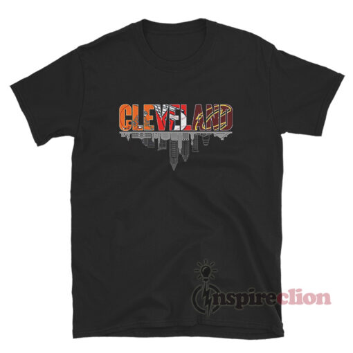 Cleveland Teams 3 Browns Guardians Cavaliers Logo T-Shirt