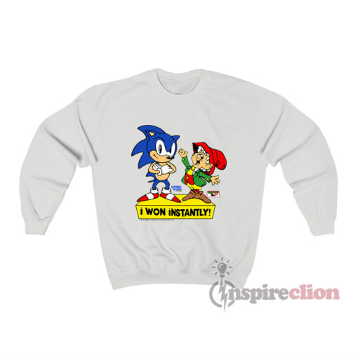 Sonic And Keebler Elf I Won Instantly Sweatshirt