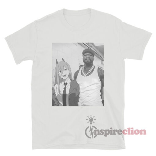 50 Cent Power Chainsaw Man Anime x Rapper T-Shirt