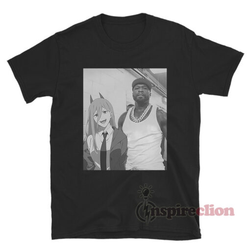 50 Cent Power Chainsaw Man Anime x Rapper T-Shirt