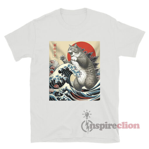 Catzilla The Great Wave Off Kanagawa T-Shirt