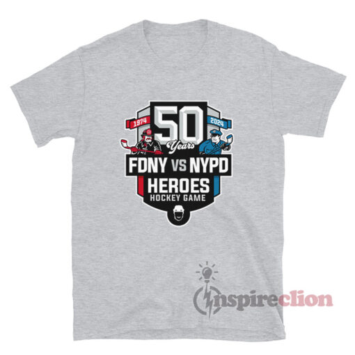 50th FDNY vs NYPD Heroes Hockey Game Spittin Chiclets T-Shirt