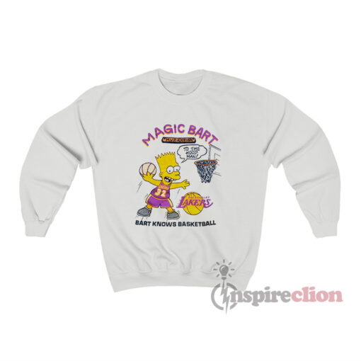 Los Angeles Lakers Magic Bart Simpson Basketball Sweatshirt