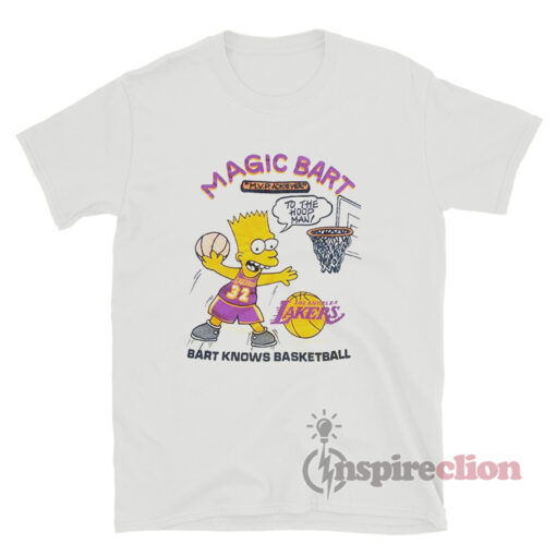 Los Angeles Lakers Magic Bart Simpson Basketball T-Shirt