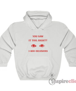 You Saw It Too Right 1-800-Delusions Hoodie