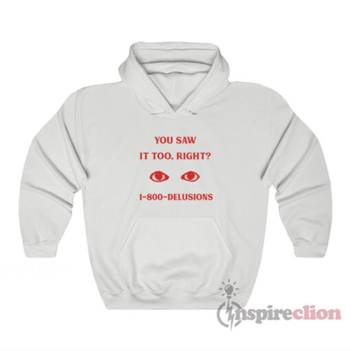 You Saw It Too Right 1-800-Delusions Hoodie