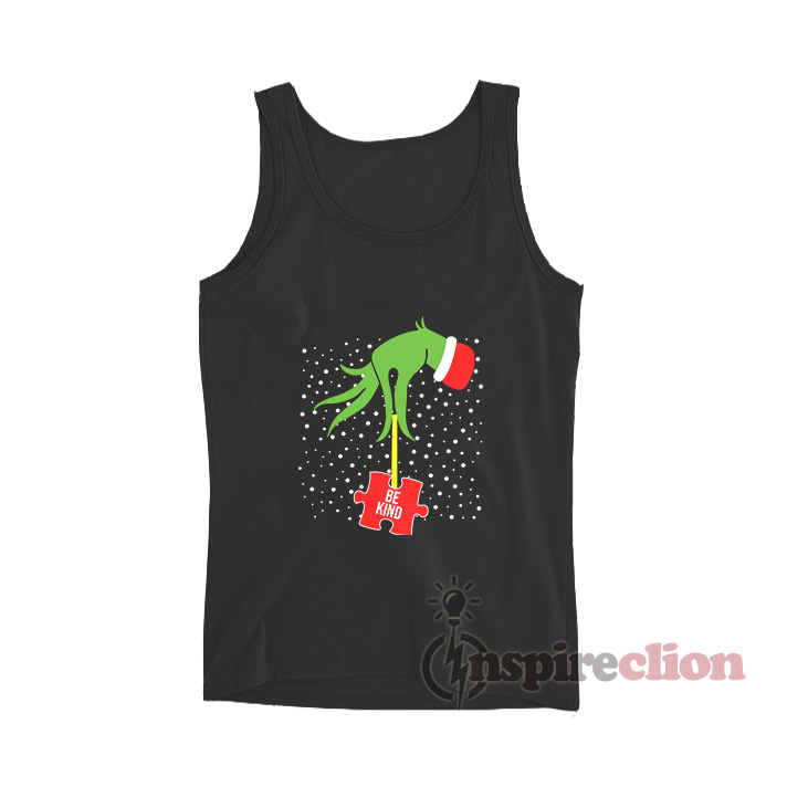 Grinch Be Kind Puzzle Autism Awareness Christmas Tank Top