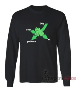 Ho rny Peless Frog In Distress Funny Long Sleeves T-Shirt