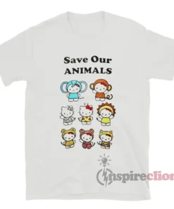 Pamela Anderson Kitty Save Our Animals T-Shirt