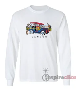 Classic Cartoon Cancun Golf Cart Long Sleeves T-Shirt