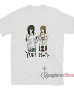 L Lawliet And Light Yagami Death Note Yuri Note Parody T-Shirt