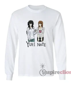 L And Light Death Note Yuri Note Parody Long Sleeves T-Shirt