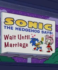 Sonic And Amy In The Simpsons Says Wait Until Marriage T-Shirt