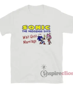 Sonic And Amy In The Simpsons Says Wait Until Marriage T-Shirt